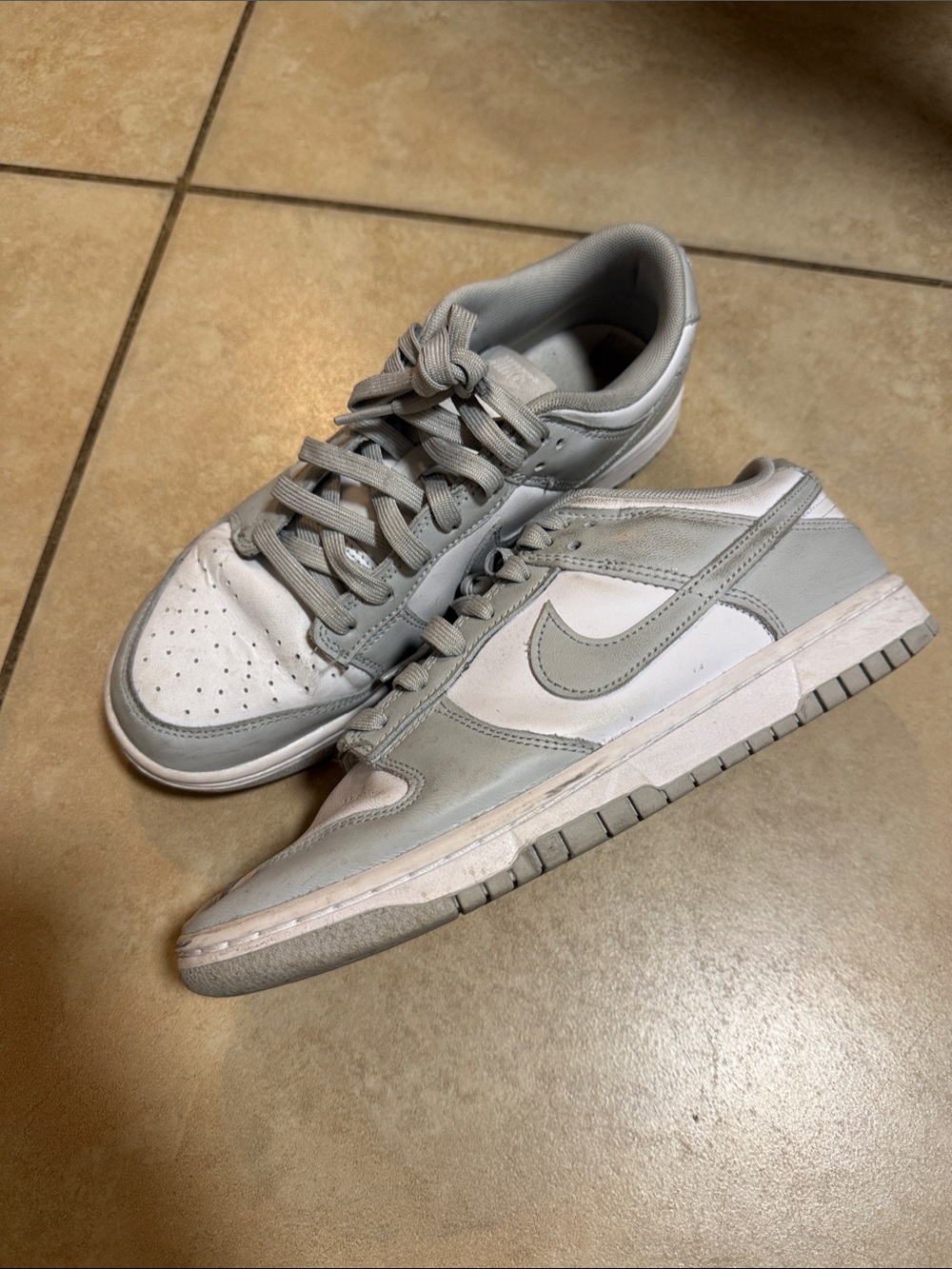 Nike Men’s Low-Top Sneakers in White and Light Gray